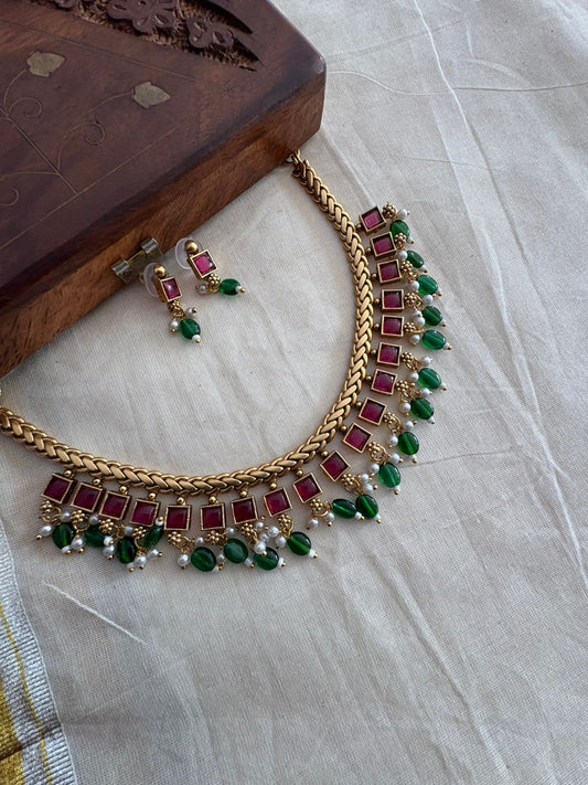 Golden Neck set with Beautiful Earrings