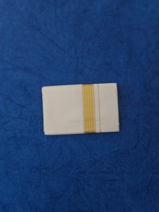 Double Golden Line Kasavu Dothie