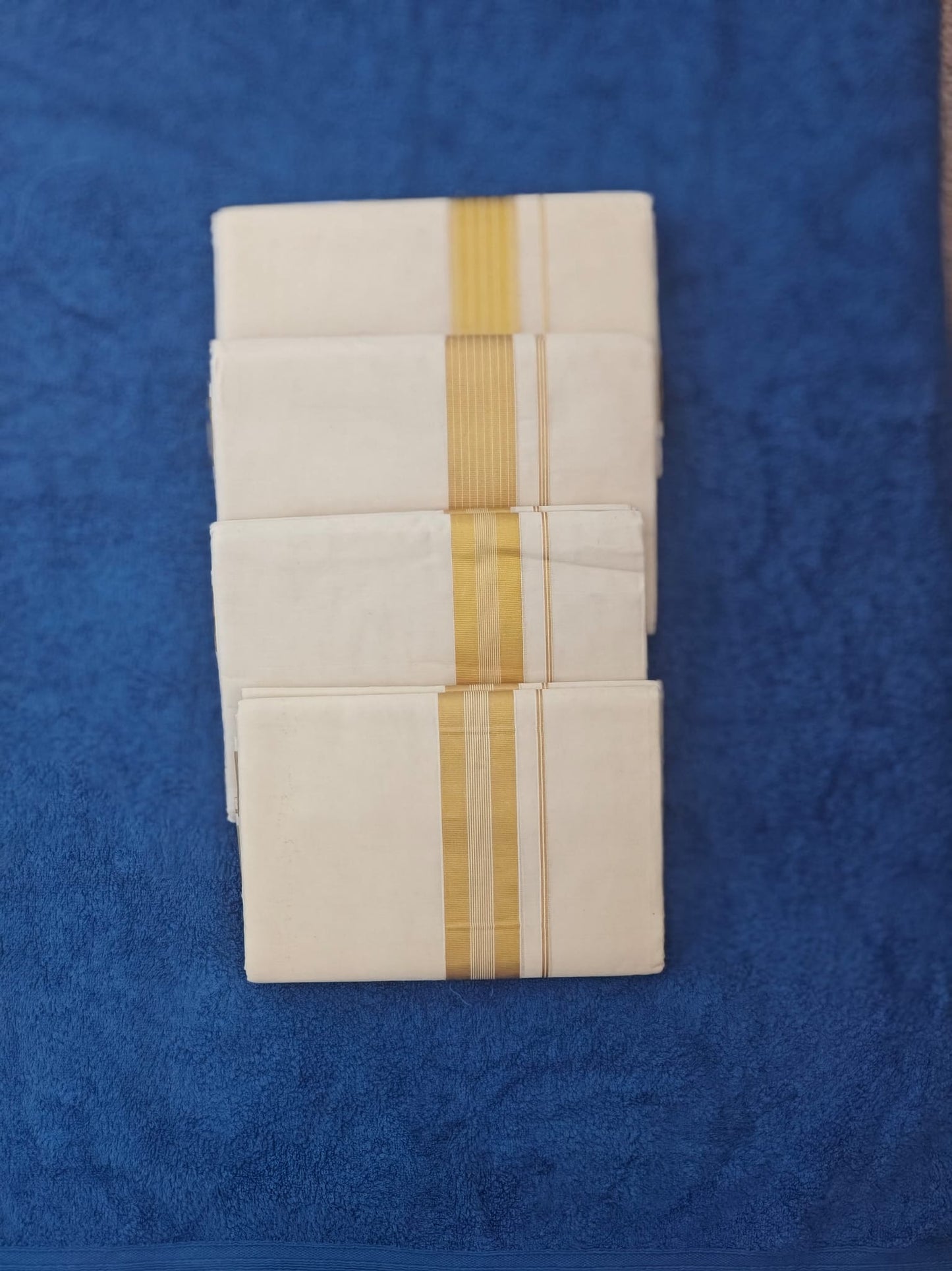 Double Golden Line Kasavu Dothie