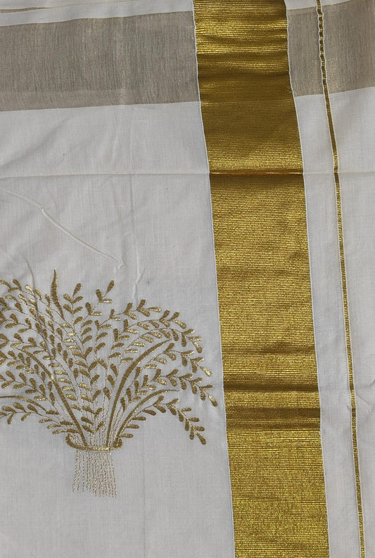 Golden Tissue Saree with NELKATHIR Embroidery