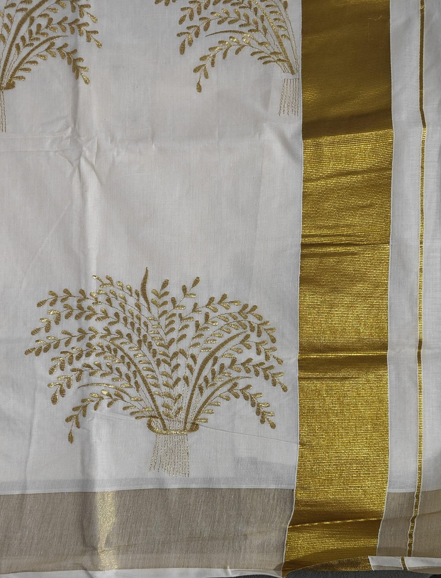 Golden Tissue Saree with NELKATHIR Embroidery