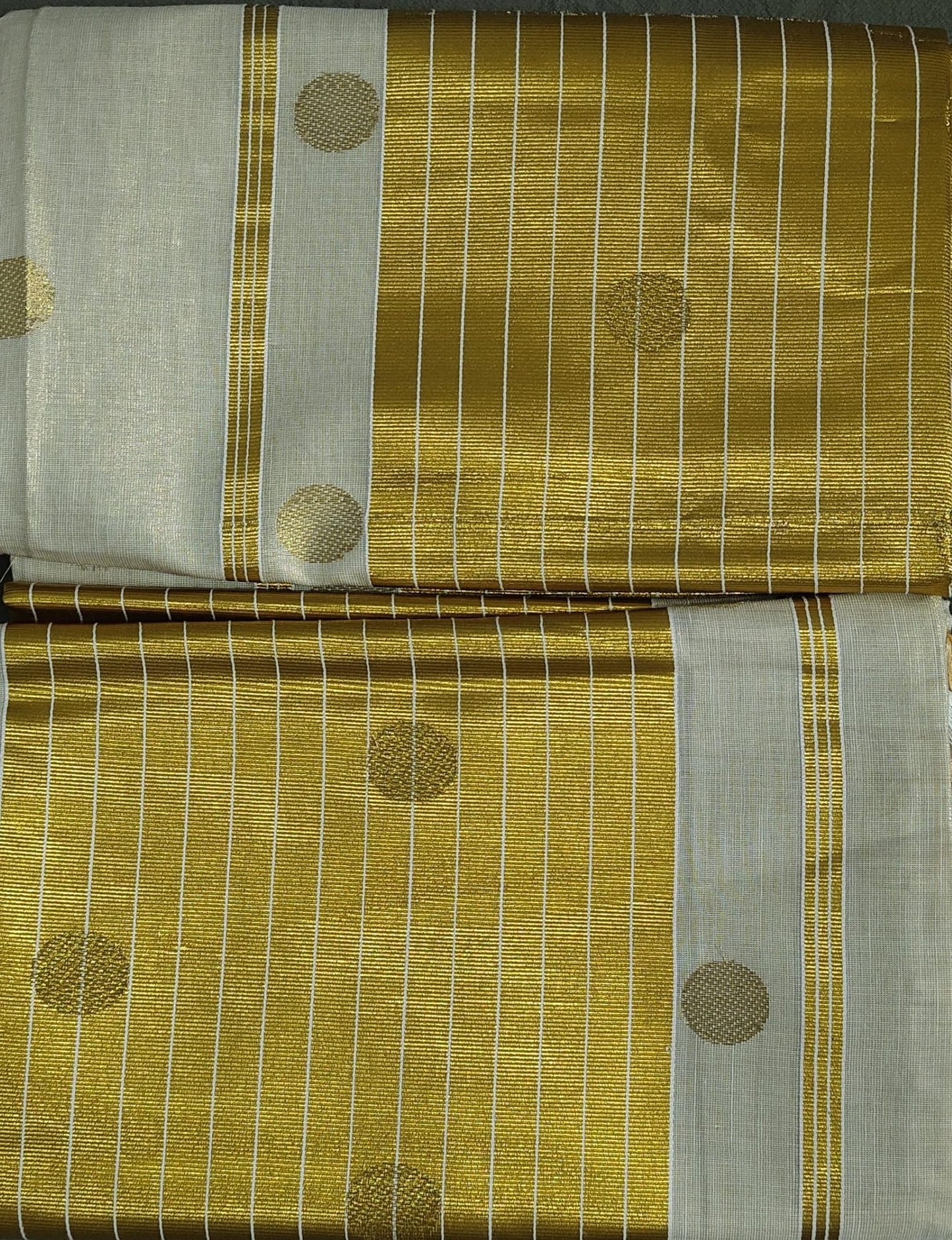Golden Tissue Saree with Bottle Temple Motifs