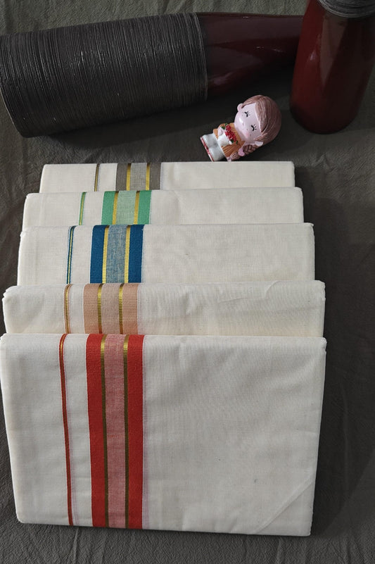 Double Dhoti Classic Brown & Golden Border