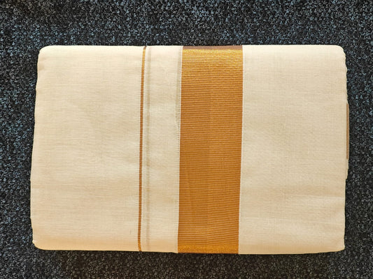 Set Mundu with Golden Pallu 2 Inch Kasavu