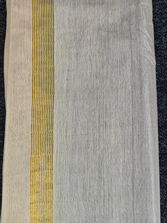 Green & Yellow Duel Tone Tissue Cotton 1-Min Ready-to-Wear Saree