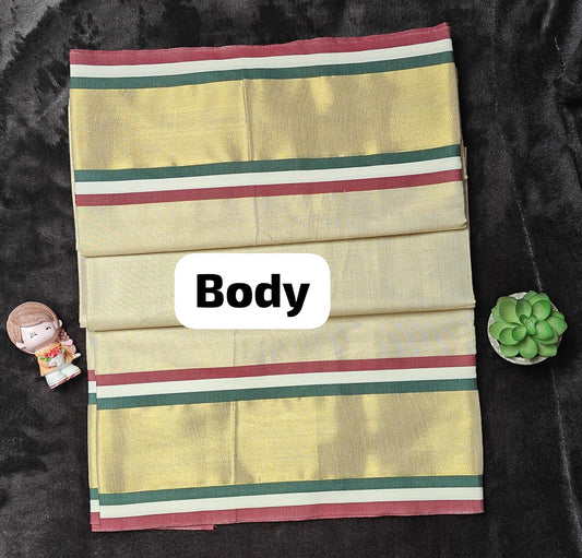 Onam Special Kasavu Sarees body part