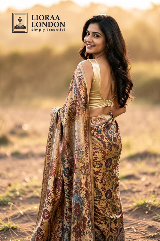 Chikoo (Beige) Colour Silk Blouse for Women | Sweetheart Neckline, Padded, Sleeves attached, Size Alterable 40 - 46