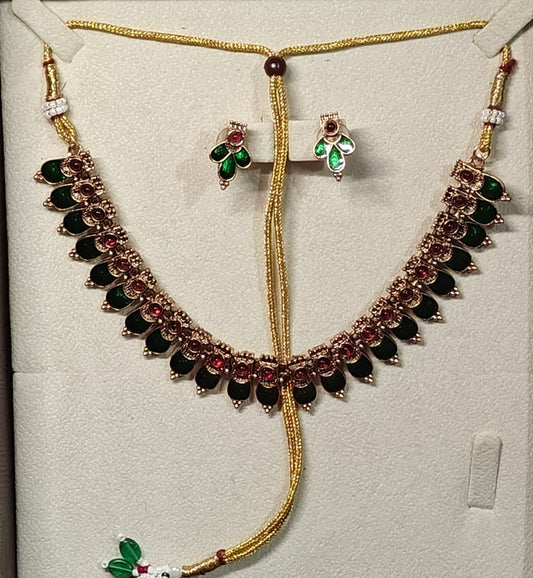Kovai neck set with Beautiful Earrings
