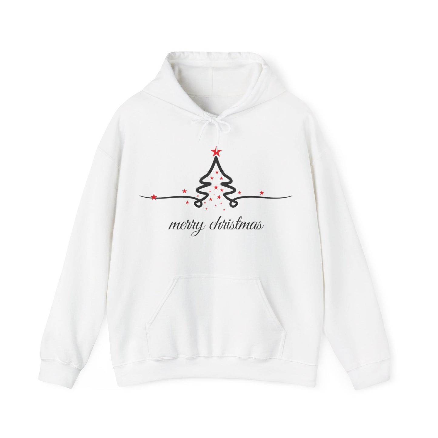 Christmas Tree Hoodie - Minimal 'merry christmas' Holiday Sweatshirt