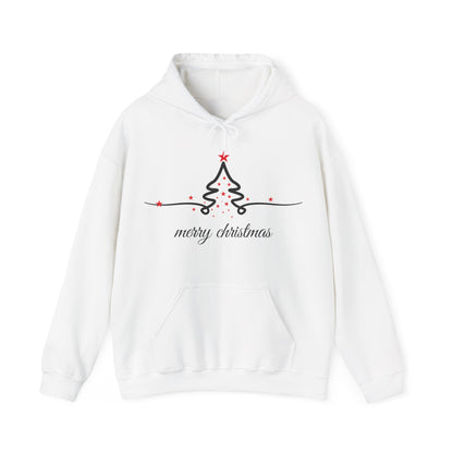 Christmas Tree Hoodie - Minimal 'merry christmas' Holiday Sweatshirt