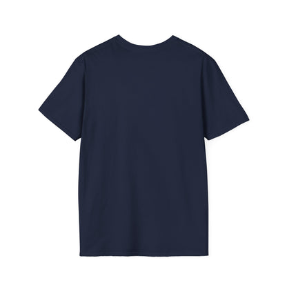 Navy blue t-shirt on a white background