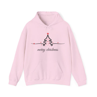 Christmas Tree Hoodie - Minimal 'merry christmas' Holiday Sweatshirt