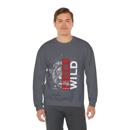 Wild Lion Tokyo Crewneck Sweatshirt — Urban Jungle Graphic Pullover
