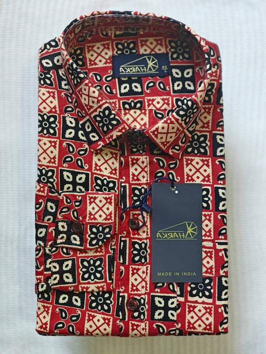Onam Collection Printed  Full sleave Shirt for Men