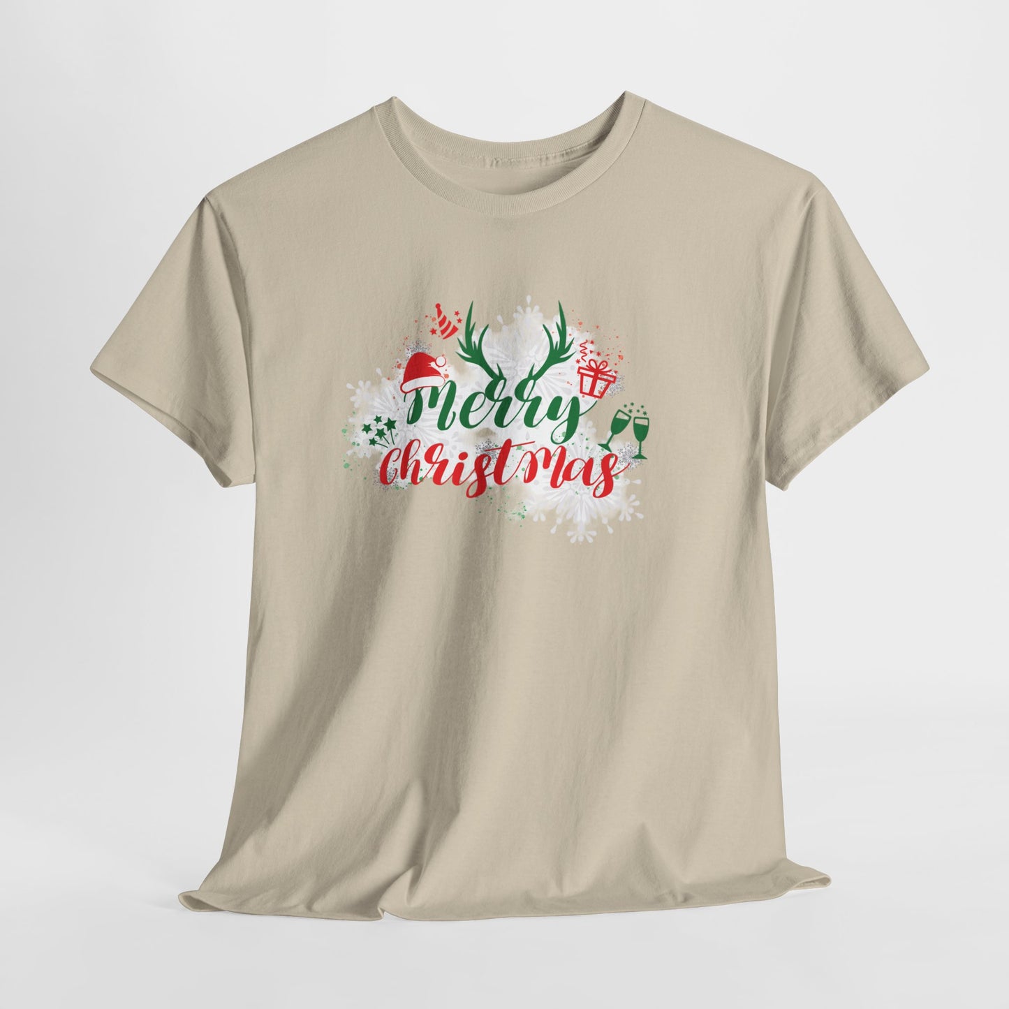 Comfort-Fit Merry Christmas Unisex Heavy Cotton T-Shirt