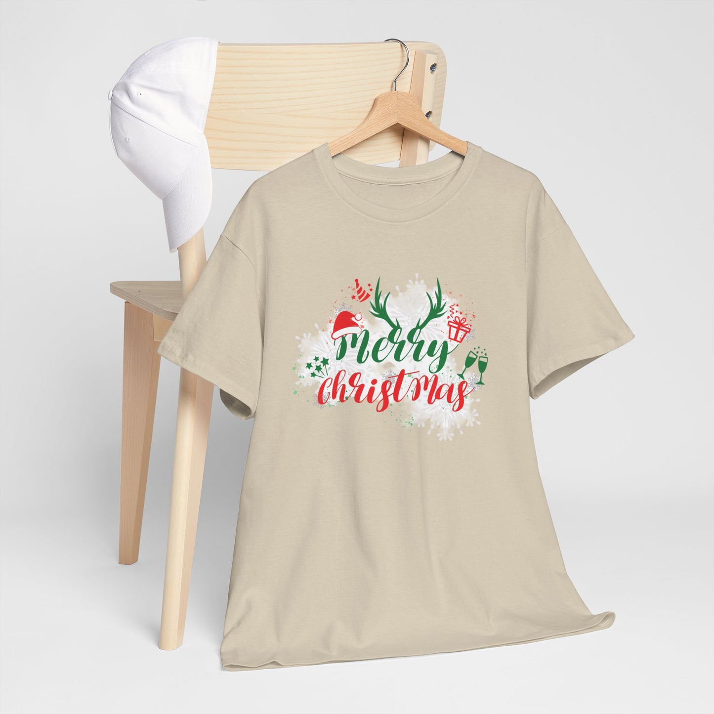 Comfort-Fit Merry Christmas Unisex Heavy Cotton T-Shirt