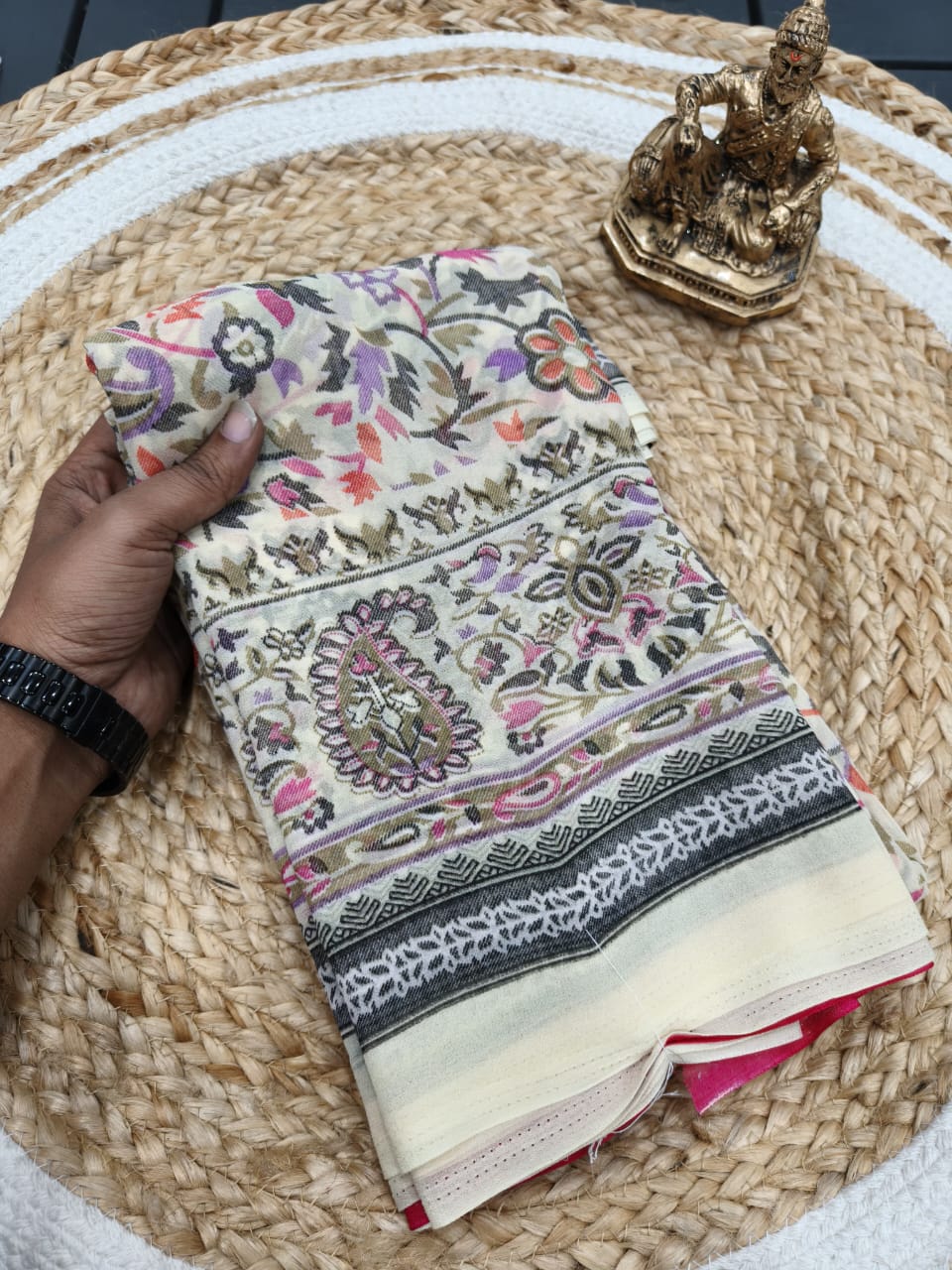 Ajrakh Heavy Georgette Saree