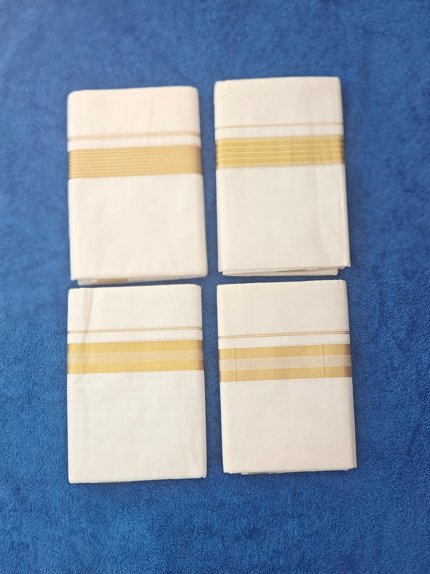 Double Golden Line Kasavu Dothie
