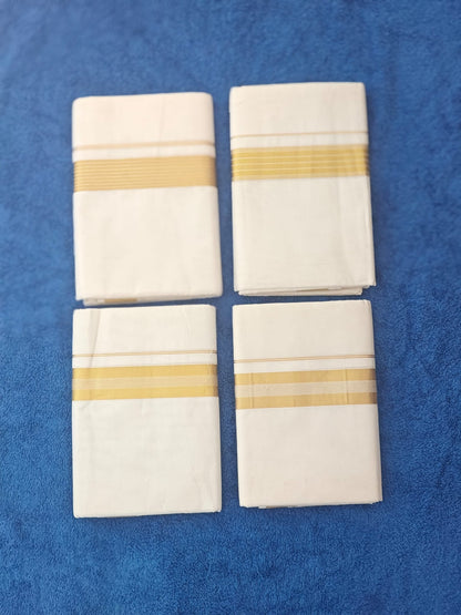 Double Golden Line Kasavu Dothie