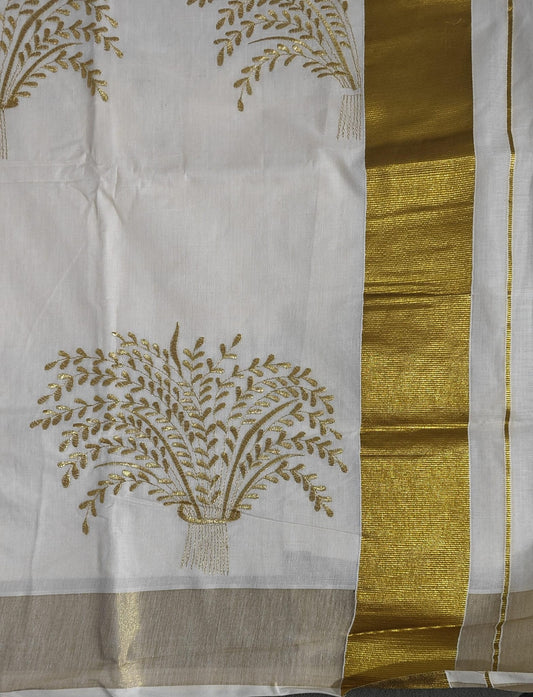 Golden Tissue Saree with NELKATHIR Embroidery