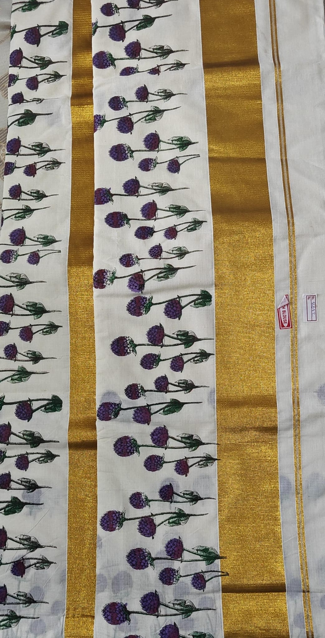 Kerala Set Saree with Floral Design