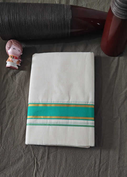 DOUBLE DHOTHI GREEN LINE 2 GOLDEN LINES