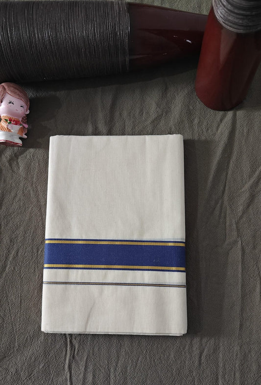 DOUBLE DHOTHI BLUE LINE AND 2 GOLDEN LINE
