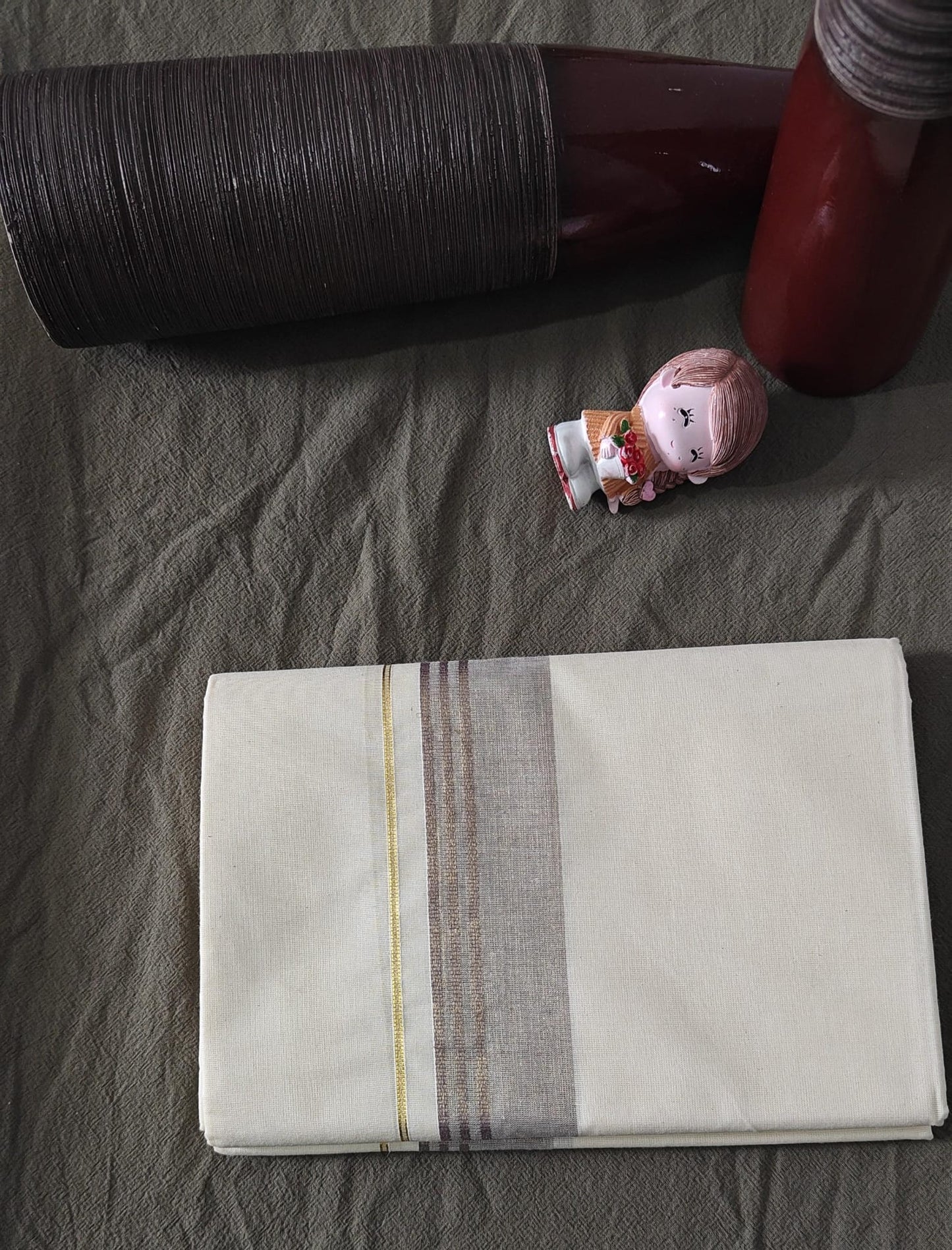 Double Dhoti 1.7 Inch Kara Grey Border