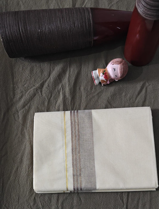 Double Dhoti 1.7 Inch Kara Grey Border