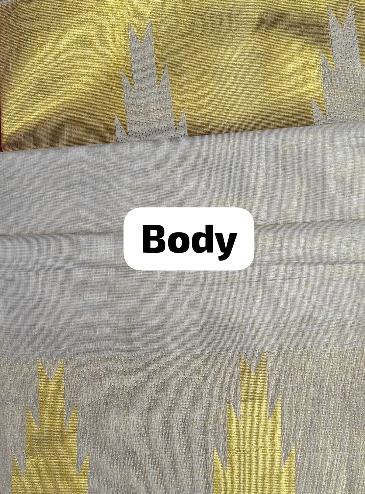 Golden temple design  plain body colour heavy Saree