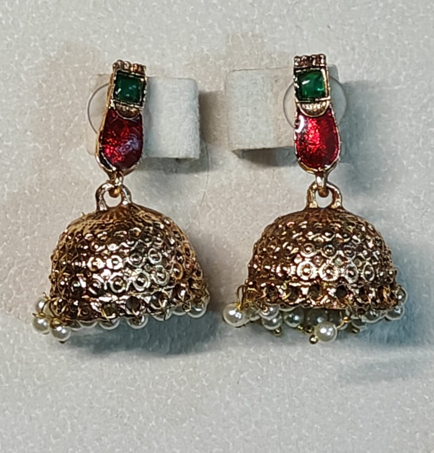 Kovai Neck Set Red With Green Design