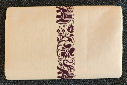 Set Mundu - Elephant Design Pallu with 1 Inch in Dark Purple