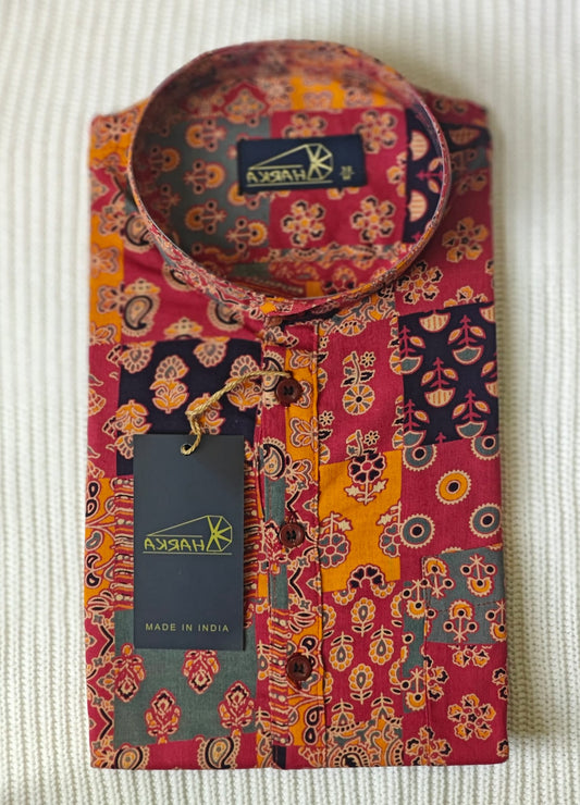 "Rang Patch" Multicolor Printed Ethnic Kurta for Men