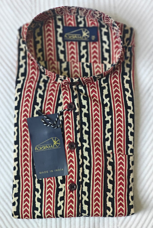 Tribe Lines Printed Vertical Stripe Kurta for Men