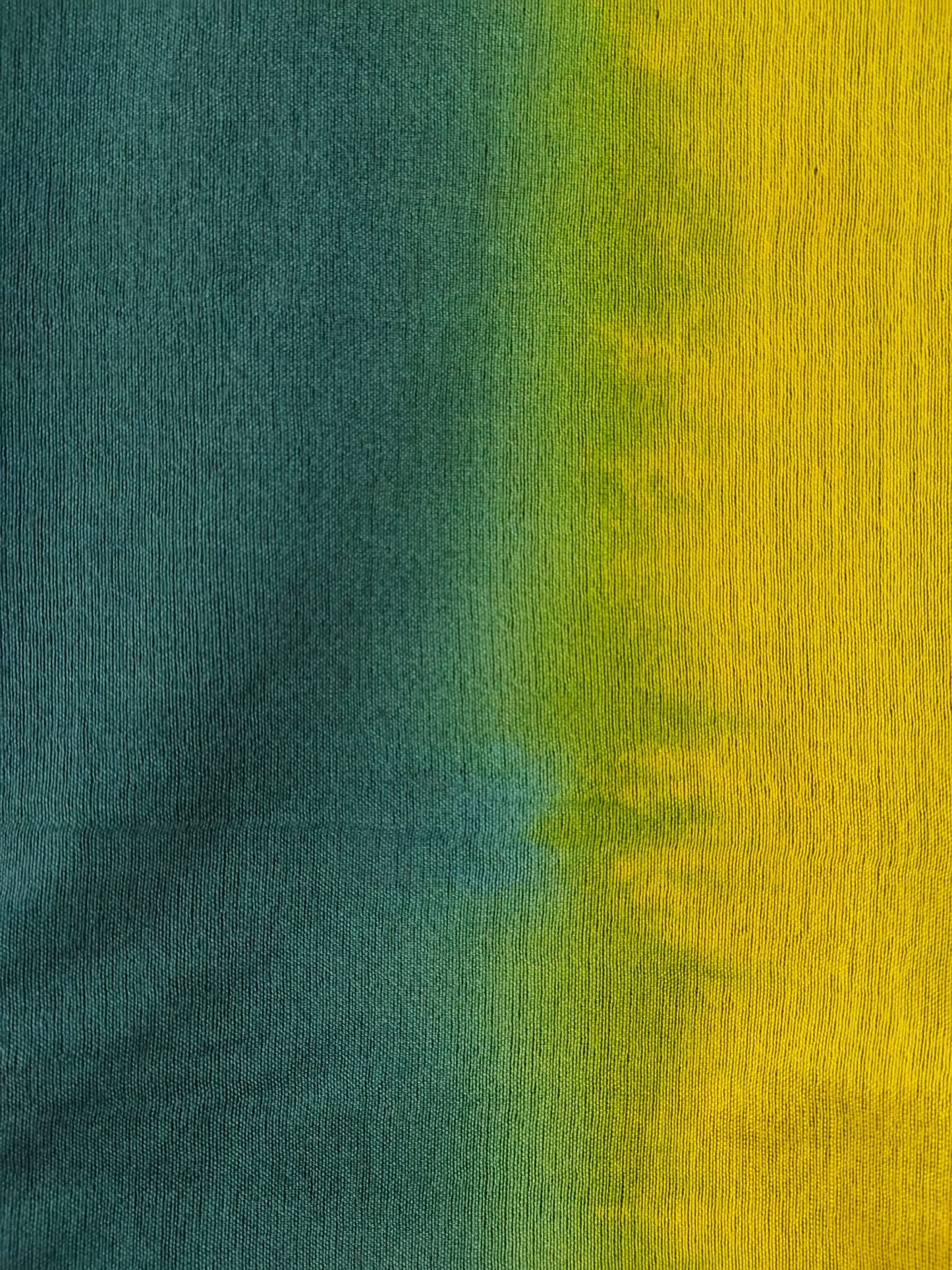 Green & Yellow Duel Tone Tissue Cotton 1-Min Ready-to-Wear Saree