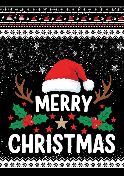 Unisex Merry Christmas Black Full Sleeve T-Shirt