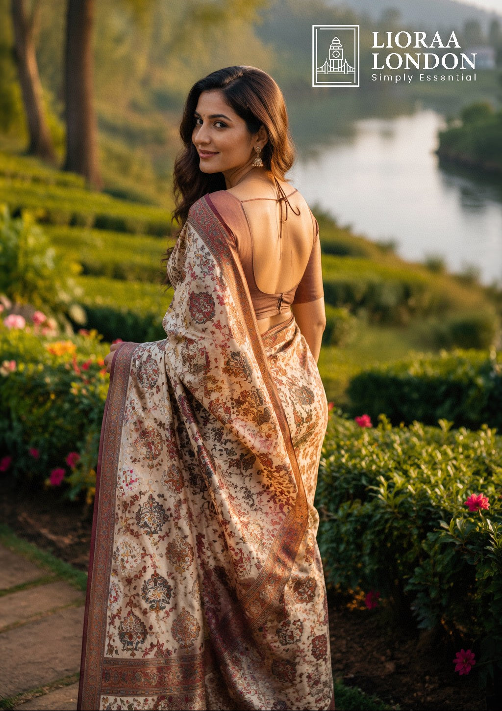 Dark Chocolate Brown Colour Silk Blouse for Women | Sweetheart Neckline, Padded, Sleeves attached, Size Alterable 40 - 46