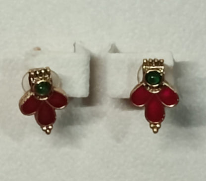 Kovai Neck Set Pink With Green Design