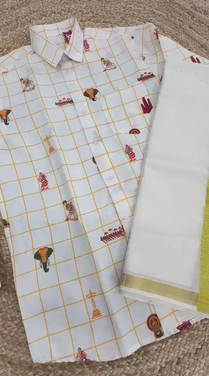 ONAM 26 SPECIAL COMBO - DOTHIE + FS CHECK SHIRT