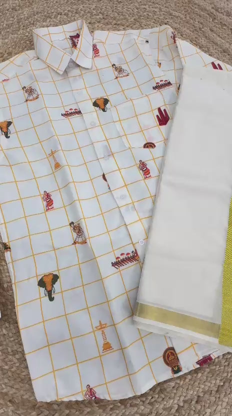 ONAM 26 SPECIAL COMBO - DOTHIE + FS CHECK SHIRT