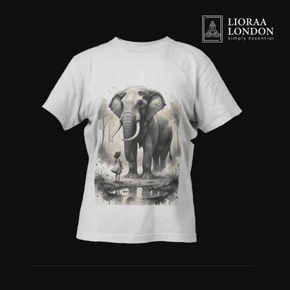 Unisex Regular Fit T-Shirt - Wild Elephant Encounter - 100% Bio-Washed Cotton