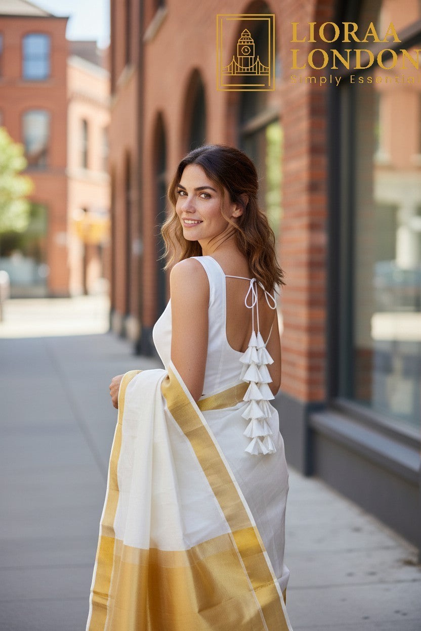 White Silk Blouse for Women UK | Sweetheart Neckline, Size Alterable 40–46 – Lioraa London