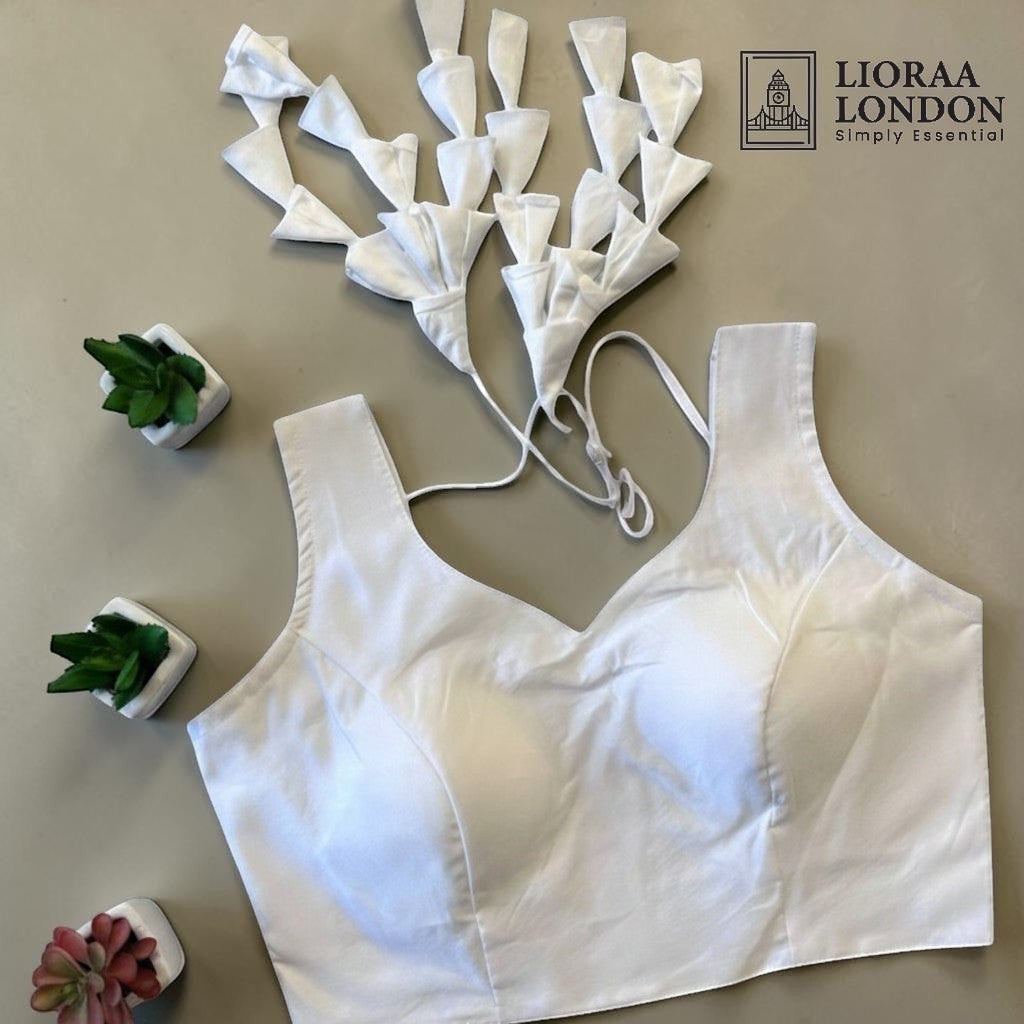 White Silk Blouse for Women UK | Sweetheart Neckline, Size Alterable 40–46 – Lioraa London